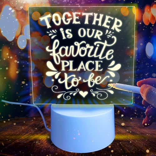 Aishini 3D LED Acrylic Night Light with Erasable Pen, USB powered-LED Board, Elegant Festive DÃ©cor for your lifestyle, Valentines Day, Birthday, Anniversary, Home DÃ©cor, For Kids & Loved Ones