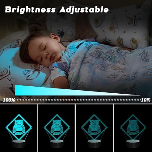 NALACAL Gamepad 3D Illusion Night Light - LED Lamp with 16 Colors, Touch and Remote Control - Ultimate Gamer Gift for Teens, Men, and Boys - Stylish Game Room Decor