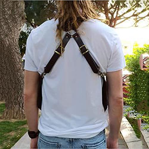 Gogh Men's Retro Strap Hidden Underarm Shoulder Bag Adjustable PU Leather Double Shoulder Pouch Armpit Bag Holster Bag Anti-Theft Wallet Outdoors Mobile Phone Holster Bag,Black
