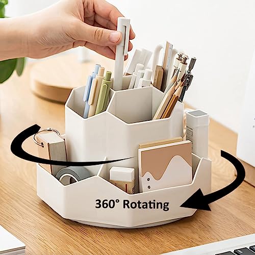 TERRIFI 9 Slots 360-Degree Rotating Multi-Functional Pen Holder, Pencil Pen Holder for Desk, Home Office Desktop Organizer, High capacity Pencil Cup Pot, Suitable for Office, School, Home, Art Supply