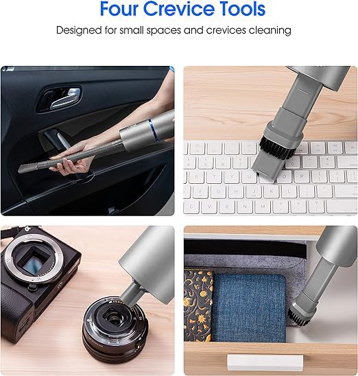 NALACAL Mini Vacuum, Air Duster and Hand Pump 3 in 1, Cordless Handheld Vacuum, USB Rechargeable, Easy to Clean Desktop, Keyboard, Drawer, Car Interior and Other Crevices, Small Spaces