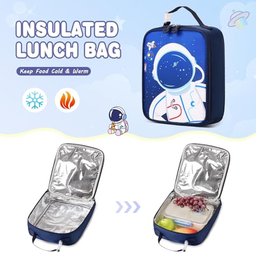 KASTWAVE Kids Backpack, Space Astronaut Bookbag School Backpacks, Kids Kindergarten Backpack, School Book Bags, for Kindergarten Preschool Elementary (Blue)