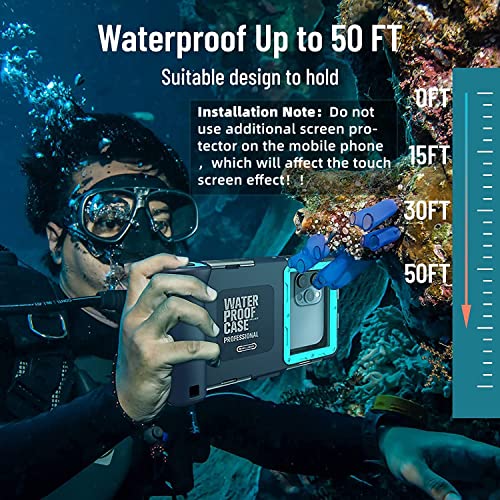 Nisso Waterproof Underwater Snorkeling Diving Phone Case for iPhone 16/15/14/13/12/11 Pro Max Mini Xr/X/Xs and Galaxy S24/S23/S22/S21 Ultra Plus Professional [15m/50ft] Photo Video Cover Teal