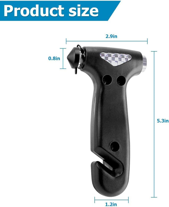 KASTWAVE 2 Pack Car Safety Hammer, 5-in-1 Tool with Window Breaker and Seat Belt Cutter, Auto Multifunctional Escape Hammer for Accident, Vehicle Survive Accessories
