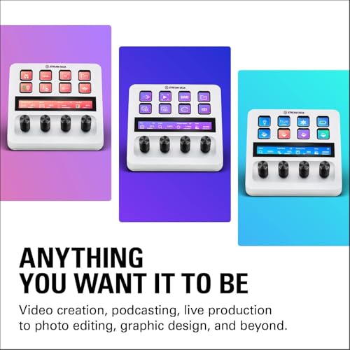 Elgato Stream Deck + White, Audio Mixer, Production Console and Studio Controller for Content Creators, Streaming, Gaming, with customizable touch strip dials and LCD keys, works with Mac and PC