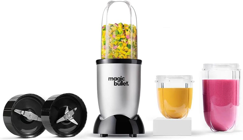 Magic Bullet, Multi-Function High-Speed Blender ,Black/Silver,4 Piece Set, MB4-0612 - 5 Piece Set