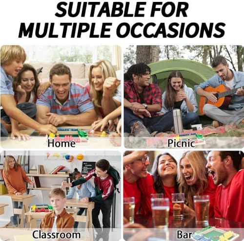 Shut The Box Dice Game, 2-4 Player Family Wooden Board Table Math Funny Games for Adults and Kids, 8 Dices Classics Creative Tabletop Version Games for Classroom,Home,Party or Pub