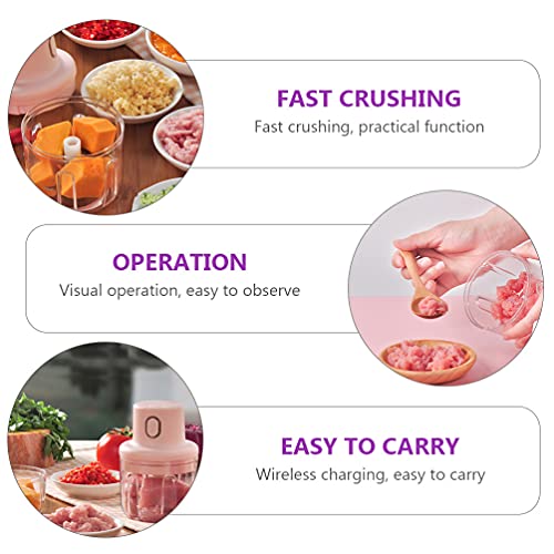 Fitto Electric Cordless Garlic Crusher, Mini Vegetable Processor, Garlic Masher, Portable Onion Blender, 250ml