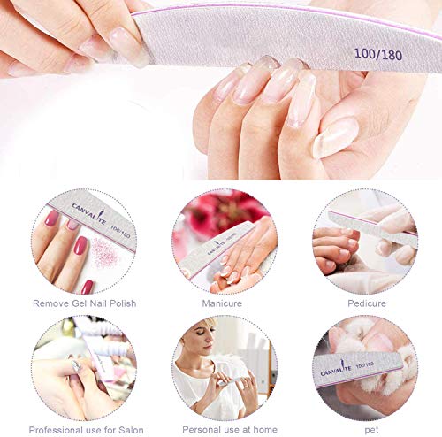 Starthi Nail File 10 PCS Professional Nail Files Double Sided Emery Board(100/180 Grit) Nail Styling Tools Pet Grooming Tools for Home and Salon Use