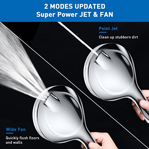 Gcirik High Pressure Shower Head with Handheld, 8 Spray Settings + 2 Power Jet Modes Shower Heads, 5.04" Detachable Showerhead Set with Stainless Steel Hose and Adjustable Bracket