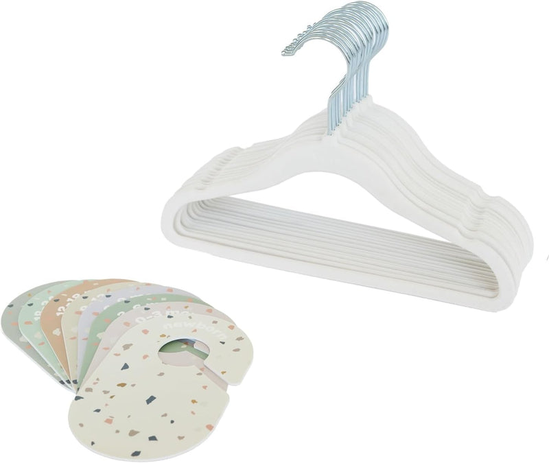 3 Sprouts Baby Hangers, Non-Slip Velvet Hangers, Kids Hangers - Pack of 15 - Pink