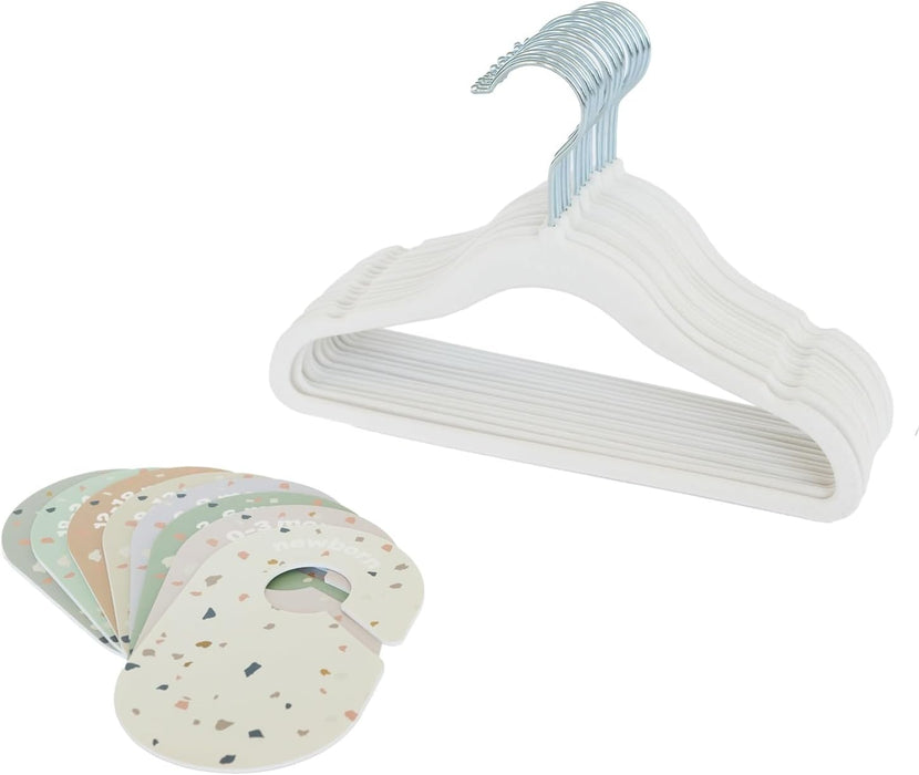 3 Sprouts Baby Hangers, Non-Slip Velvet Hangers, Kids Hangers - Pack of 15 - Pink