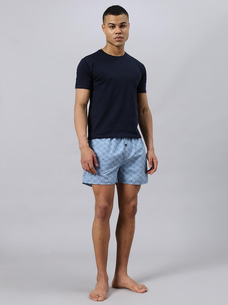 Men's Cotton Boxers, Printed Under Pant with Side Pocket, Go for once size up for better comfort - Pack of 3