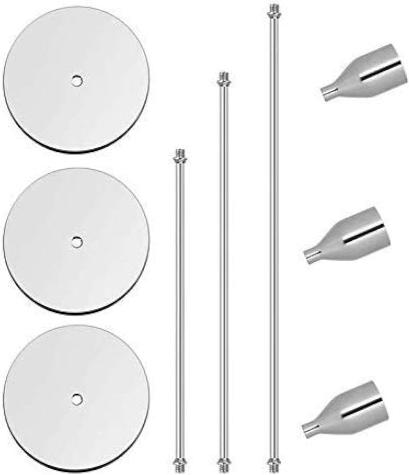 Tidelence Candle Holders for Taper Candles Set of 3 Decorative Candlestick Holders for Wedding, Dinning, Party Fits 3/4 inch Thick Candle&Led Candles (Silver)