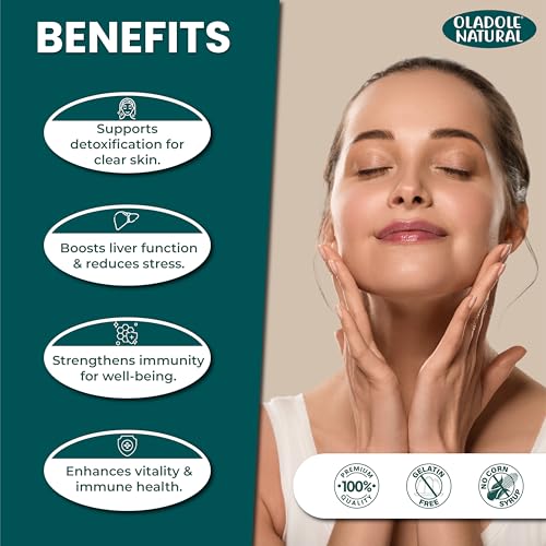 Oladole Natural Glutathione 60 Capsules | Complex with Vitamin C & Alpha Lipoic Acid | Triple Strength Formula Boosts Collagen for Skin Brightening, Dark Spot Reduction & Anti-Aging