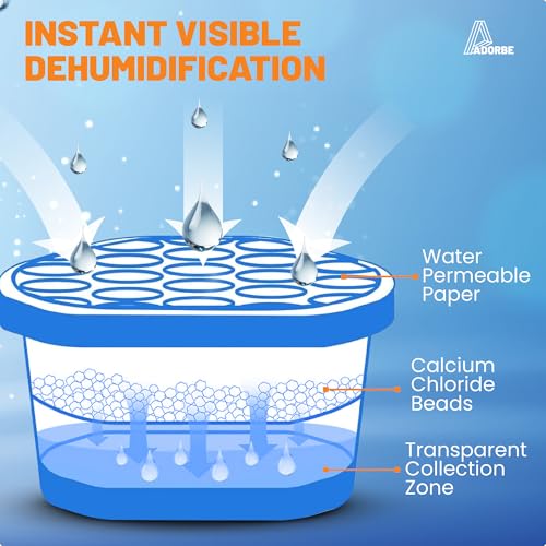 ADORBE Moisture Absorbers Boxes 6 Pack, Humidity Absorber for Wardrobes, Bedrooms, Bathrooms, Unscented Dehumidifier Boxes for Closet, Eliminates Musty Odors for Fresher, Cleaner Air (280g/pack)