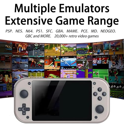 SJWOW M17 Retro Handheld Game Console with 20000+ Games, 4.3-inch IPS Screen Video Games Consoles, Open Source Linux System Retro Gaming Console, Portable Game Console - 128G