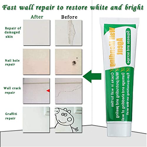 Wall Mending Agent Drywall Repair Kit, Spackle Wall Repair Patch Kit with Scraper, Safemend Wall Mending Agent Large Hole Drywall Patch, Easy to Fill Holes in Home Wall and Quick Repair Crack (1 Set)