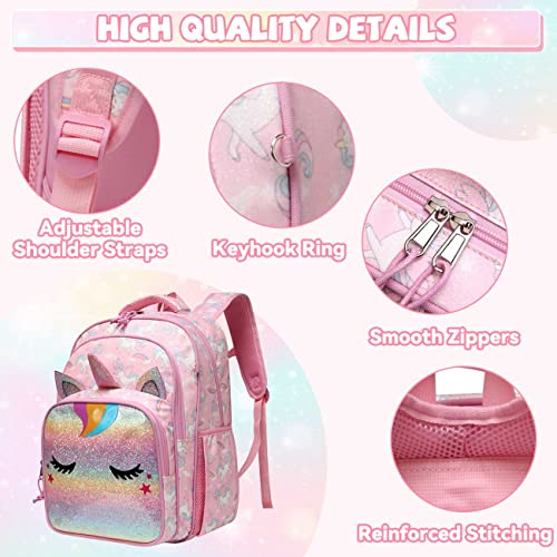 Kids School Backpack Lunch Box Bag Pencil Case Combo,Vaschy Children Bookbag Schoolbag Set for Preschool/Kindergarten/Elementry School Supplies Boys Girls