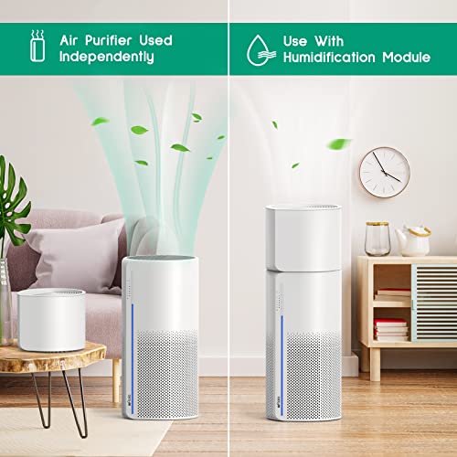 Afloia 2 in 1 HEPA Air Purifier with Humidifier, 3 Stage H13 Filters for Home Allergies Pets Hair Smoker Odors, Evaporative Humidifier, Auto Shut Off, Quiet Air Cleaner with Seven Color Light,MIROPRO
