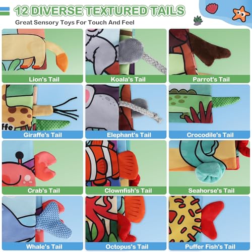 2PCS Soft Sensory Tummy Time Toys for Infants - Crinkle Cloth with Engaging Textures, Ideal Learning Stroller Toys for Newborns Aged 6-12 Months