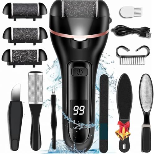 Bixbite 18 Pcs Foot Scrubber for Dead Skin, Get Smooth Feet at Home with Electric Callus Remover for Feet, Rechargeable Electric Foot Callus Remover for Cracked Heels, 30+ Foot Scrub Salon Procedures