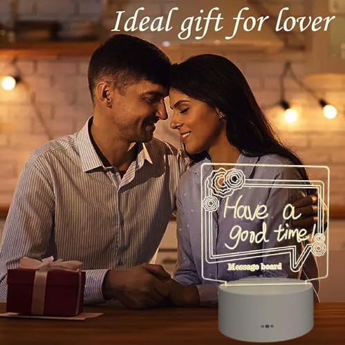 Personalized DIY Message Board Night Light, USB Powered Table Lamp with Erasable Pen and Remote Control, Office Room Desktop Decoration, Gifts for Wedding Anniversary Birthdays Gifts for Adults Kids