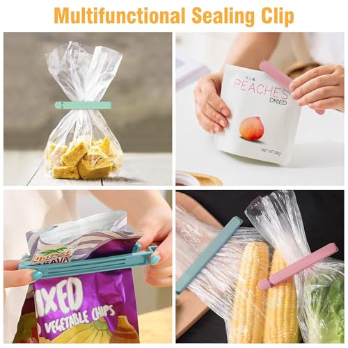 20Pcs Food Bag Clips Plastic Storage Bags Sealing Clips Freezer Bag Clips for Kitchen Snacks Foods Bag Clips for Outing,Camping, Hiking(6.1 Inches and 4.7 Inches)