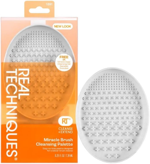 Miracle Blend + Cleanse 3 Piece Set, Makeup Sponge For Blending Foundation & Solid Soap For Deep Cleaning Sponges, Includes Travel Storage Tote, Cruelty-Free, & Latex-Free - Brush Cleansing Palette
