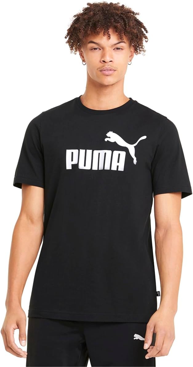 PUMA mens ESS Logo Tee T-Shirt (pack of 1) - Puma Black