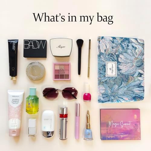 STARDW Flower Cosmetic Bags Makeup Bags for Women and Girls,Travel Makeup Bag Large Capacity Canvas Makeup Bag,Makeup Organizer Bag Zipper Pouch, Embossed pink, Large Capacity Aesthetic Makeup Bags