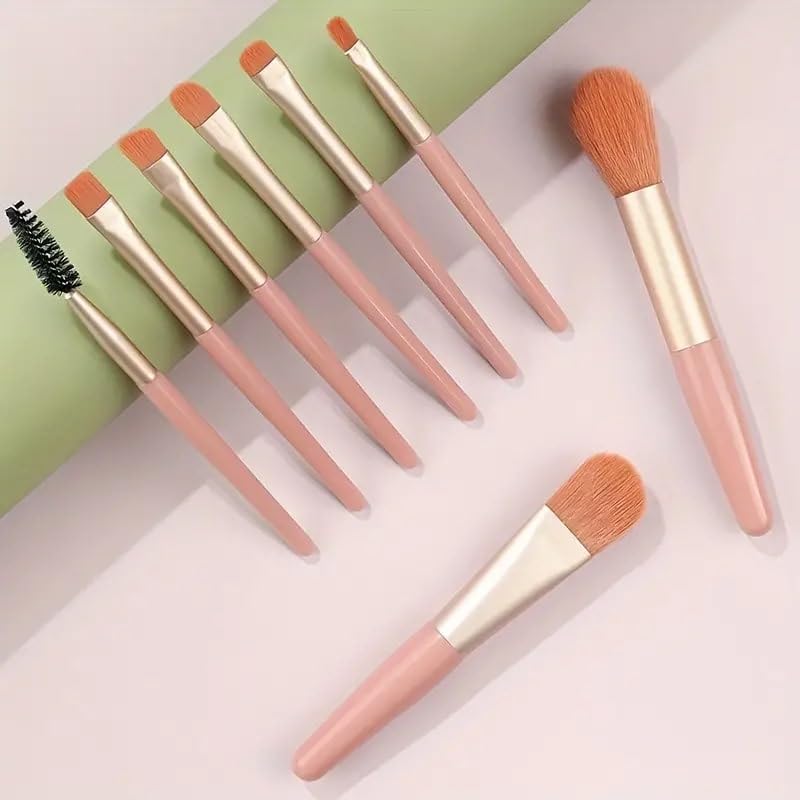 Glam Girl Face Eye Makeup Beauty Tool Kit, 8pcs/13pcs Professional Makeup Brushes 2pcs Powder Puff With Strap 1pcs Double Head Silicone Brush, Complete Function Makeup Beauty Accessories For Women