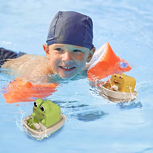 TERRIFI Baby Bath Toys Floating Wind-up Toys Swimming Pool Games Water Play Gift for Bathtub Shower Beach Infant Toddlers Kids Boys Girls Age 1 2 3 4 5 6 Years Old