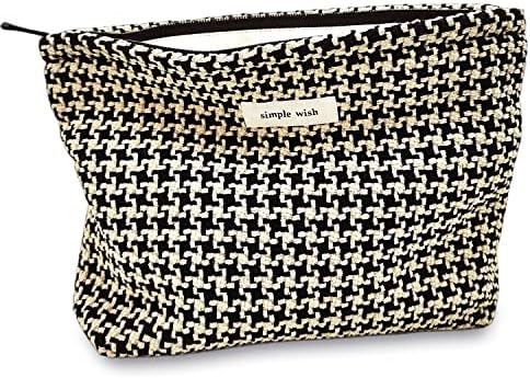 STARDW Flower Cosmetic Bags Makeup Bags for Women and Girls,Travel Makeup Bag Large Capacity Canvas Makeup Bag,Makeup Organizer Bag Zipper Pouch, Embossed pink, Large Capacity Aesthetic Makeup Bags