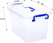 15L 3 Pc set Clear Plastic Storage Boxes with Lockable Lids Transparent Organizer Containers for Clothes, Toys, Tools, Arts & Crafts Stackable Storage Solution with Handles (3 x 15L)