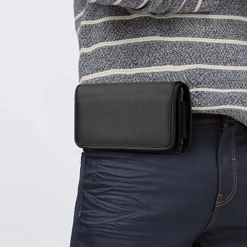 X spring Nylon Cell Phone Holster, Extra Large Phone Holster with Velcro Closure, Portable Cell Phone Belt Holder Pouch Cover, Dual Phone Holster Pouch with Belt Clip for a Lot of Smartphone