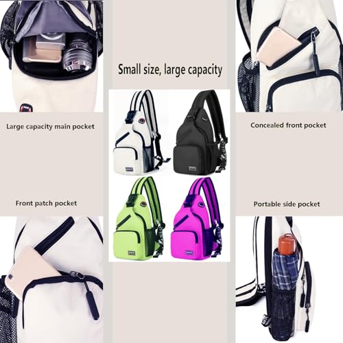 Sagreeny Sling Bag for Women and Men, Sling Backpack Crossbody Bag Versatile Travel Hiking and Working Small Backpack Hiking Daypacks Water-resistant, Travel Shoulder Bag Chest Bag for College, Black