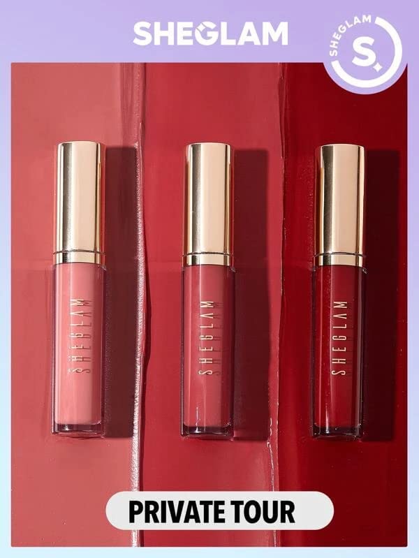 SHEGLAM Matte Allure Private Tourl Liquid Lipstick Set, 3 Pieces