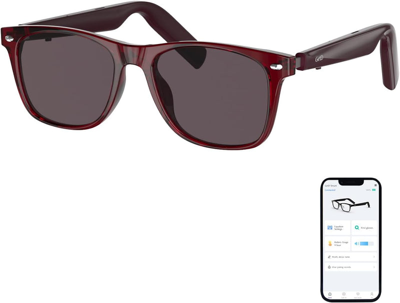 GetD AI Glasses, AI Assistant Powered by ChatGPT, Smart Glasses, Polarised Sunglasses, Bluetooth Smart Sunglasses for Men and Women, 2-in-1 Headphones and Glasses