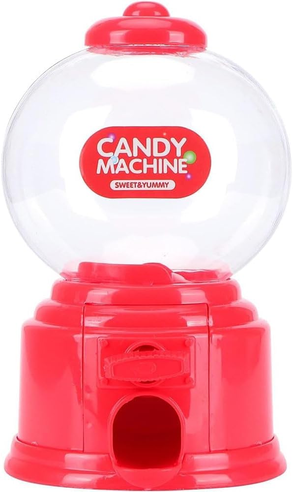 Xspring Candy Vending Machine, Gumball Machine with Easy Twist-Off Refill, Mini Candy Dispenser with Twist the Button, Vending Machine Can be Used as Filled with Candy, Piggy Bank and More