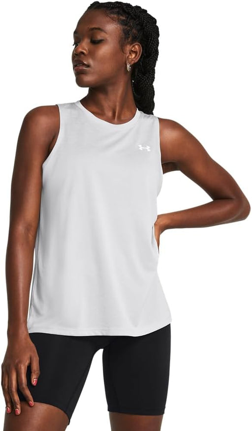 Women's Tech Twist Tank Top - (014) Halo Gray / White / White
