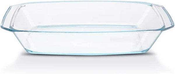 Borosil Rectangular Baking Dish 1.5 liter made with Borosilicate Glass Oven, Microwave & Dishwasher Safe Casserole Dish Heat Resistant Bakeware for Cooking & Serving, DSHEX0043 - Clear 3 LITER