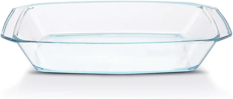 Borosil Rectangular Baking Dish 1.5 liter made with Borosilicate Glass Oven, Microwave & Dishwasher Safe Casserole Dish Heat Resistant Bakeware for Cooking & Serving, DSHEX0043 - Clear 3 LITER