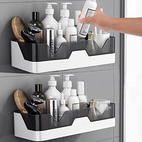 BLYPHOO Shower Caddy Adhesive Shower Shelf for Bathroom 2 Pack: Premium Wall Mount Bathroom Organizer Shelf - No Drilling Corner Sower Organizer - Upgraded Rustproof Kitchen Storage Rack