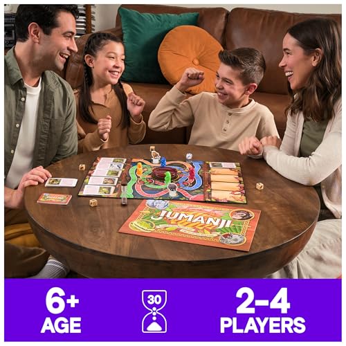 Spin Master Games Jumanji The The Classic Scary Adventure Family Board Game Based on The Action-Comedy Movie, for Kids and Adults Ages 8 & up
