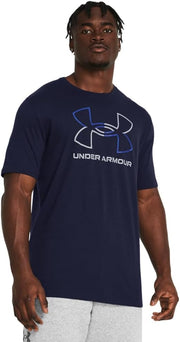 mens Global Foundation Short Sleeve T Shirt T-Shirt - Midnight Navy / Royal / Mod Gray