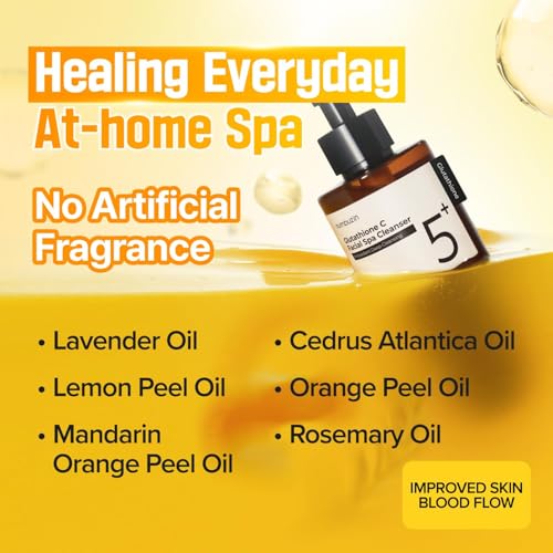 numbuzin No.5 Cleansing Oil | Glutathione Vitamin Facial Spa Cleanser | Makeup Removing Facial Cleanser | Glutathione, Vitamin C, Niacinamide | Aromatherapy, Dullness, Uneven Skin Tone | 6.76 fl oz