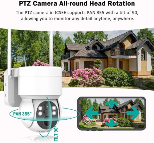Salor Security Cameras Wireless Outdoor Ultra HD 2K 4MP Human AI Detection Dual 360° View Camera Outside 2.4 GHz WiFi Home Security with Spotlight Color Night Vision（Inclouded 128G TF Card）