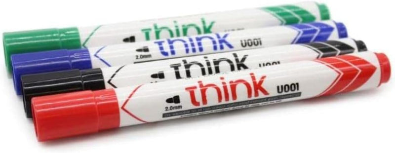 Deli Think Whiteboard Markers 4-Pieces, Assorted