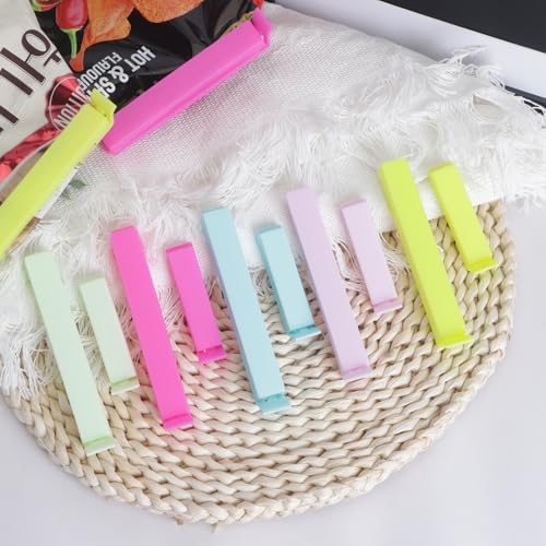 Zhtulck Bag Clips for Food Storage, 40 Pcs Food Bag Clips 2 Sizes & 4 Colours Food Clips Bag Reusable Plastic Clips Sealing Clips for Food Bags Freezer Bag Clips for nacks, Food, Sandwich